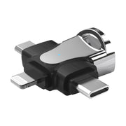 Adattatore OTG 3 in 1, USB to Type-C / Micro USB / 8 Pin