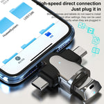 Adattatore OTG 3 in 1 USB a Type-C Micro USB 8 Pin