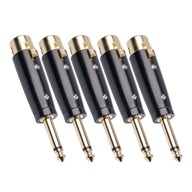 5PCS LZ1167G 6.35mm Single Track Male to XRL Female Audio Adapter Plug (Black), LZ1167, LZ1167G