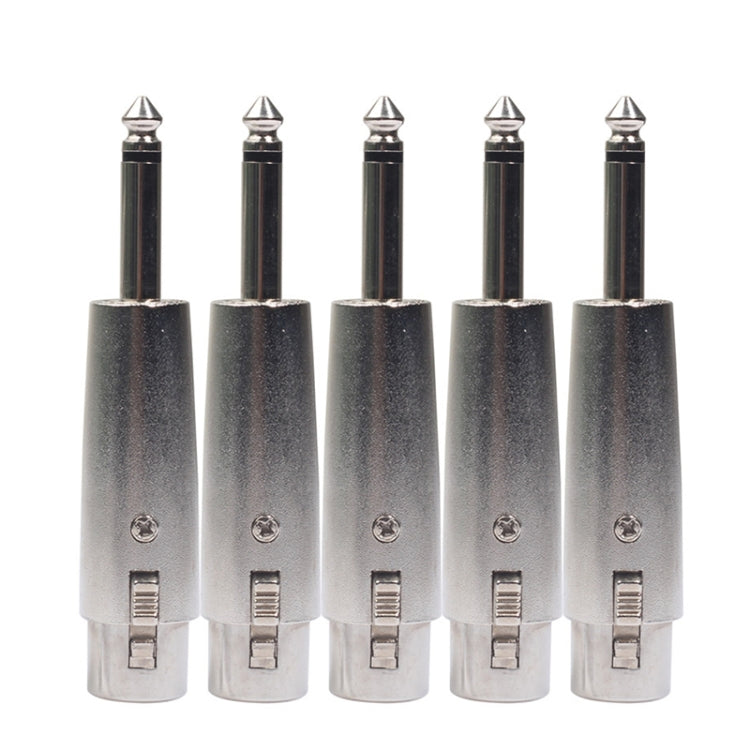 5PCS LZ1167G 6.35mm Single Track Male to XRL Female Audio Adapter Plug (Black), LZ1167, LZ1167G