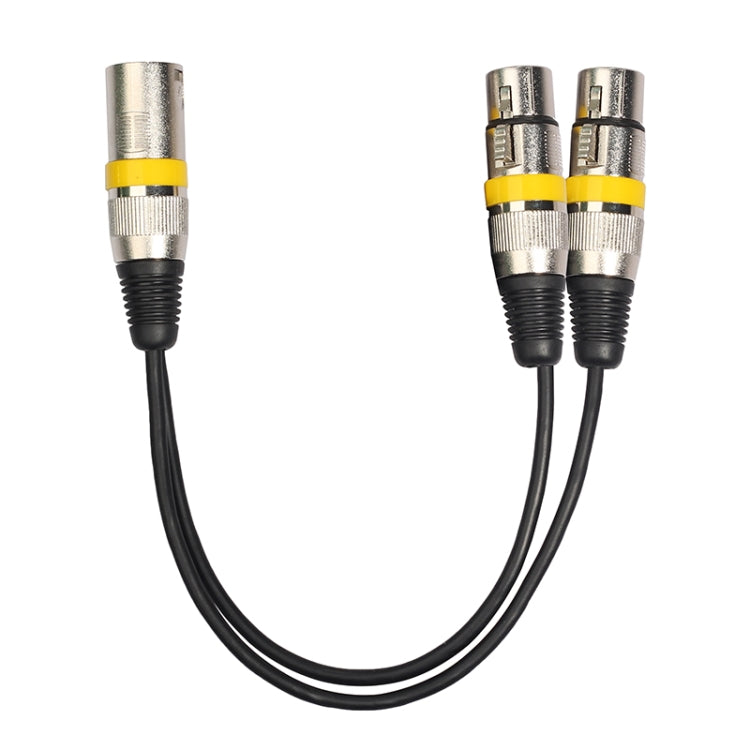 2055MFF-03 2 In1 XLR Male to Dual Female Microphone Audio Cable, Length: 0.3m