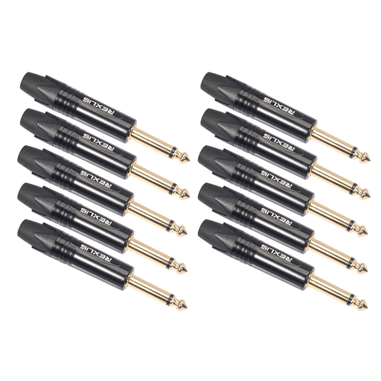 10pcs TC202 6.35mm Gold Plated Mono Solder Audio Adapter Plug