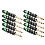 Spina adattatore audio mono 6,35 mm placcata oro 10 pezzi
