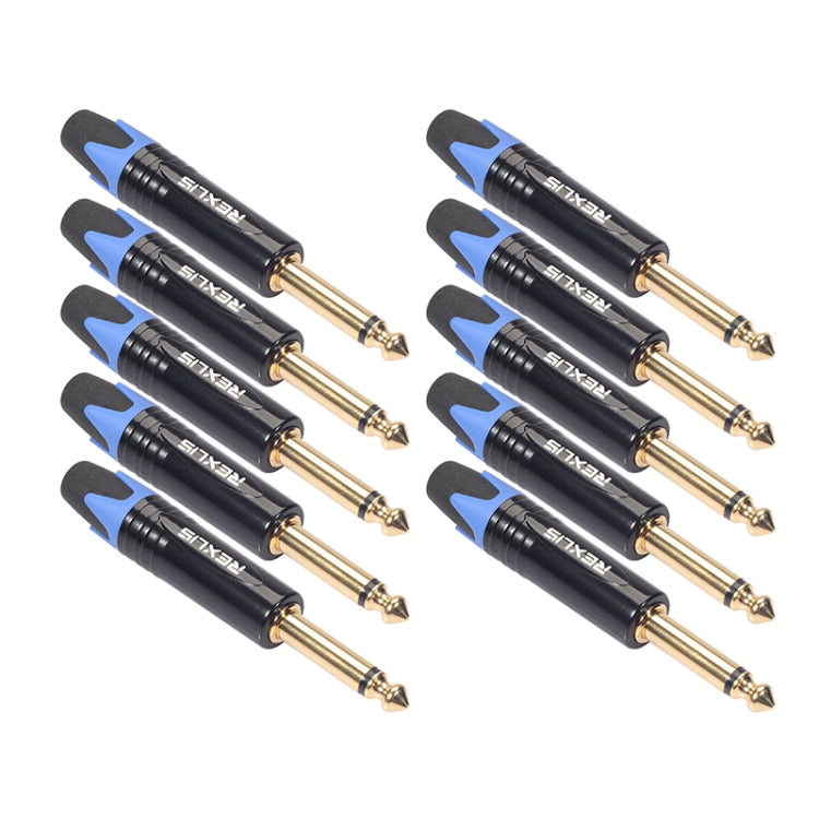 10pcs TC202 6.35mm Gold Plated Mono Solder Audio Adapter Plug