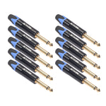Spina adattatore audio mono 6,35 mm placcata oro 10 pezzi