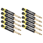 Spina adattatore audio mono 6,35 mm placcata oro 10 pezzi