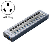 ORICO AT2U3-13AB-GY-BP HUB USB 3.0 a 13 porte con interruttori individuali e indicatore LED blu, spina americana, 13AB