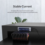 ORICO AT2U3-13AB-GY-BP HUB USB 3.0 a 13 porte con interruttori individuali e indicatore LED blu, spina americana, 13AB