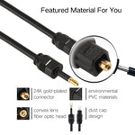 Cavo audio ottico digitale Toslink maschio da 5 m con diametro esterno di 4,0 mm a Mini Toslink maschio da 3,5 mm, 5m