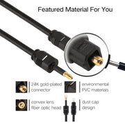 Cavo audio ottico digitale Toslink maschio da 1,5 m con diametro esterno di 4,0 mm a Mini Toslink maschio da 3,5 mm, 1.5m