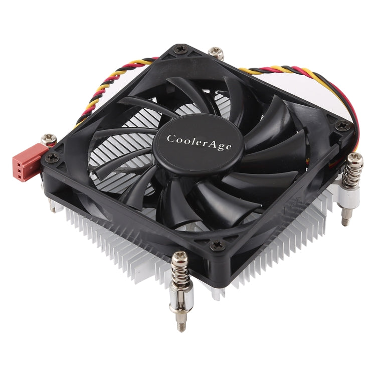 CoolAge 1155-1U DC 12V 2000PRM 30.5cfm Dissipatore di calore in alluminio Cuscinetto idraulico Ventola di raffreddamento Ventola di raffreddamento della CPU per Intel 1150 1156 1151, 1155-1U Aluminum
