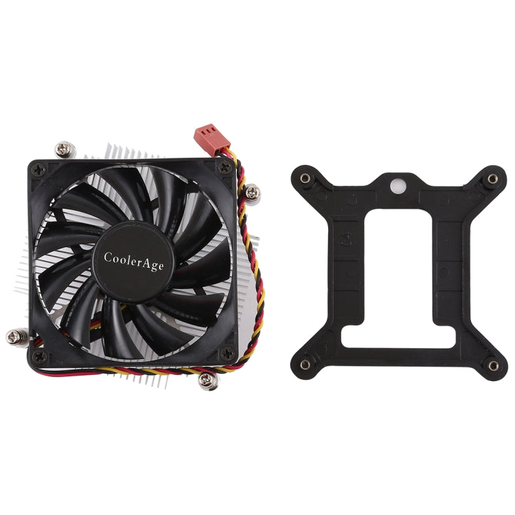 CoolAge 1155-1U DC 12V 2000PRM 30.5cfm Dissipatore di calore in alluminio Cuscinetto idraulico Ventola di raffreddamento Ventola di raffreddamento della CPU per Intel 1150 1156 1151, 1155-1U Aluminum