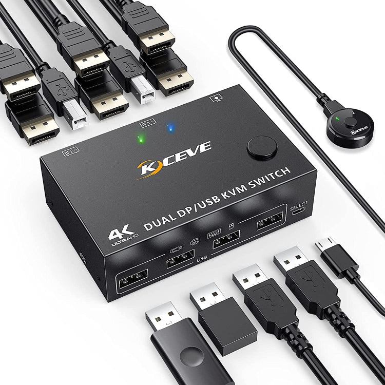 Switch KVM DP 3DP+3DP KC-KVM202DPA-USB2.0, KC-KVM202DPA