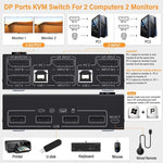 Switch KVM DP 3DP+3DP KC-KVM202DPA-USB2.0, KC-KVM202DPA