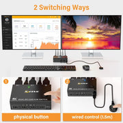 Switch KVM DP 3DP+3DP KC-KVM202DPA-USB2.0, KC-KVM202DPA