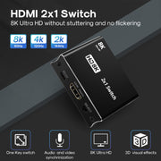 Interruttore unidirezionale NK-W80 8K UHD HDMI 2X1, NK-W80