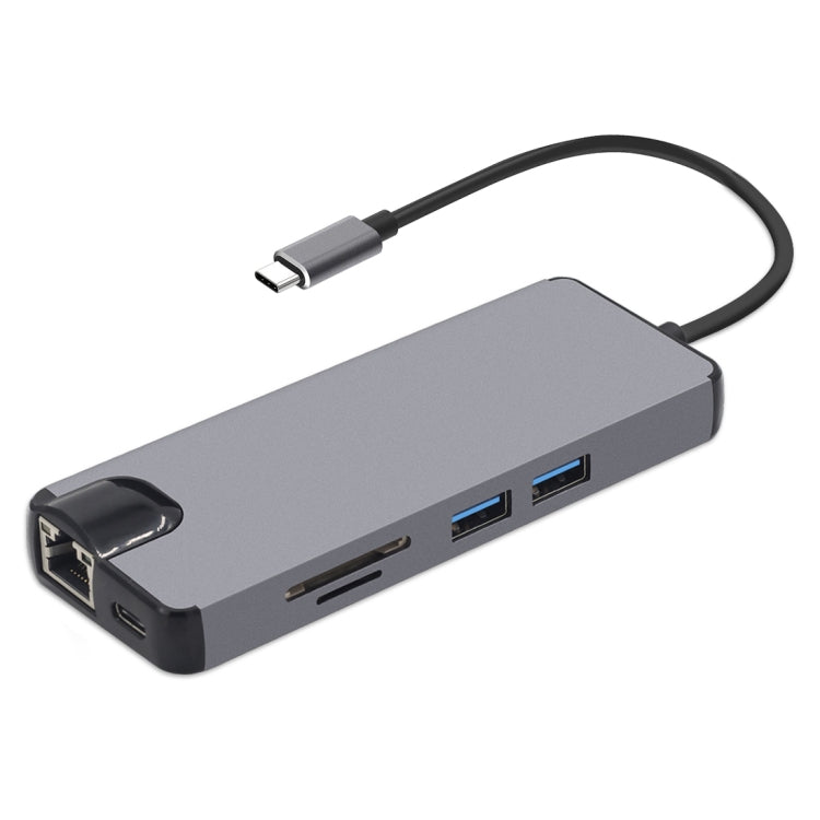 Adattatore 8 in 1 da USB C a HDMI USB 3.0 LAN VGA TF SD