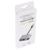 Adattatore 2 in 1 da USB 3.0 a HDMI + VGA