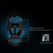 Logitech G402 Interfaccia USB 8 tasti 4000 DPI Mouse da gioco ottico cablato con tracciamento ad alta velocità regolabile a cinque velocità, Lunghezza: 2 m