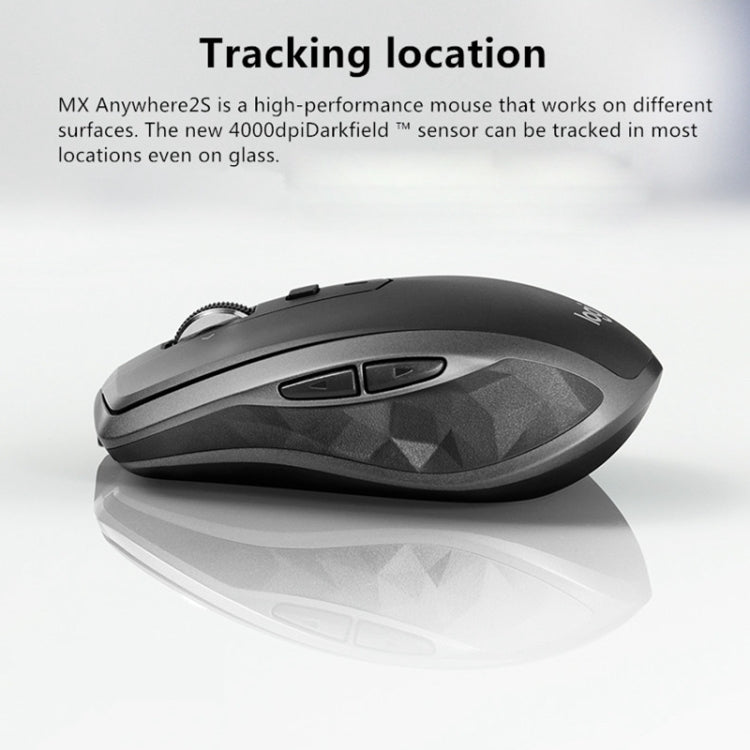 Logitech MX Anywhere 2S 4000 DPI Bluetooth + Unifying Mouse da gioco ottico wireless ricaricabile a doppia modalità con design simmetrico