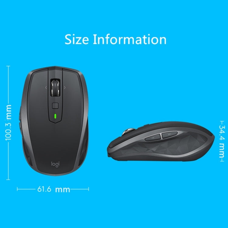 Logitech MX Anywhere 2S 4000 DPI Bluetooth + Unifying Mouse da gioco ottico wireless ricaricabile a doppia modalità con design simmetrico