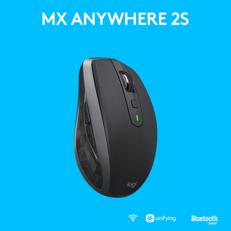 Logitech MX Anywhere 2S 4000 DPI Bluetooth + Unifying Mouse da gioco ottico wireless ricaricabile a doppia modalità con design simmetrico