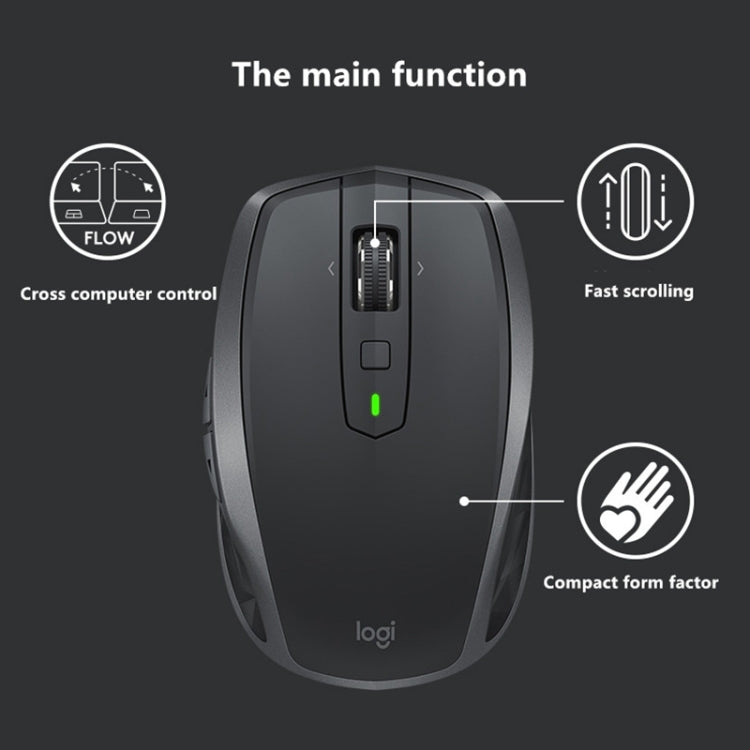 Logitech MX Anywhere 2S 4000 DPI Bluetooth + Unifying Mouse da gioco ottico wireless ricaricabile a doppia modalità con design simmetrico
