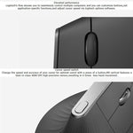 Logitech MX Vertical 4000 DPI USB-C/Type-C + Unifying + Bluetooth Mouse ottico verticale wireless ergonomico a tre modalità, MX Vertical