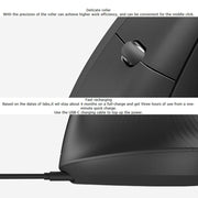 Logitech MX Vertical 4000 DPI USB-C/Type-C + Unifying + Bluetooth Mouse ottico verticale wireless ergonomico a tre modalità, MX Vertical