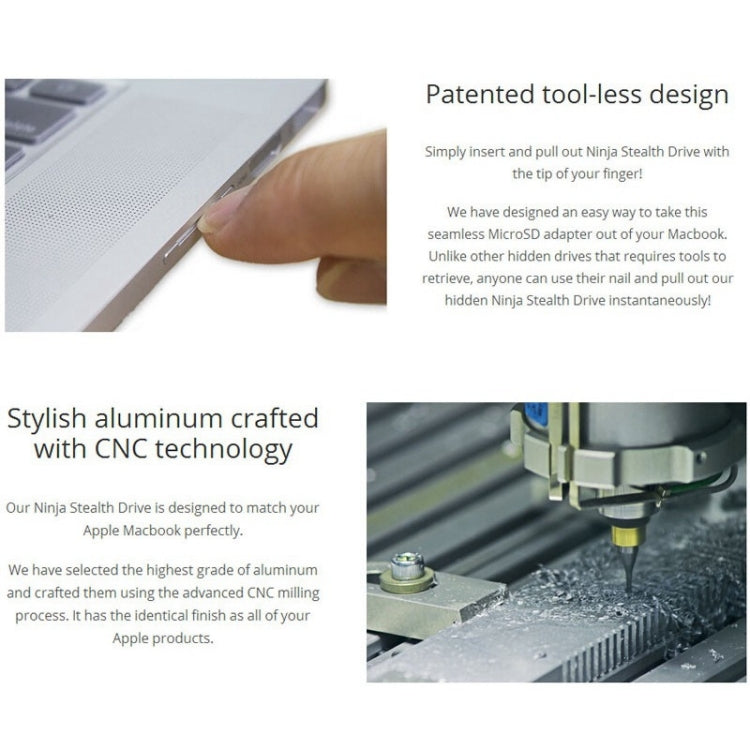 Custodia per scheda SD ad alta velocità nascosta BASEQI in lega di alluminio per laptop Dell Inspiron 7000-7560 da 15,6 pollici, For Dell Inspiron 7000-7560 15.6 inch