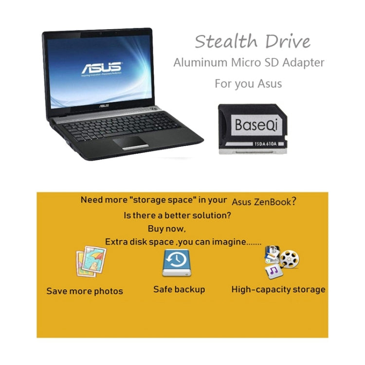 Custodia per scheda SD nascosta BASEQI in lega di alluminio per laptop Lenovo YOGA 2 Pro, For Lenovo YOGA 2 Pro