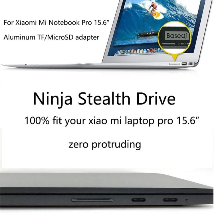 Custodia per scheda SD BASEQI nascosta in lega di alluminio per laptop Xiaomi Pro MX150 da 15,6 pollici, For Xiaomi Pro 15.6 inch MX150