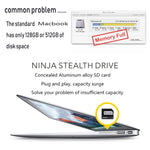 Custodia per scheda SD nascosta in lega di alluminio BASEQI per laptop MacBook Air da 13,3 pollici, For MacBook Air 13.3