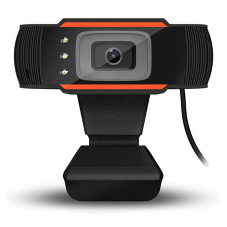 A870C3 Webcam 480P Presa USB per computer Web camera con microfono per assorbimento acustico e 3 LED, lunghezza cavo: 1,4 m, A870C3 (Orange)