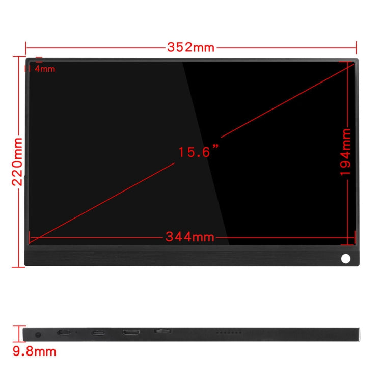 15.6 inch 1080P 178 Degree Wide Angle HD Portable IPS LED Display Monitor, HSD-1560