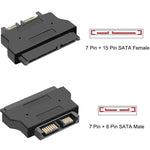 Adattatore SATA da 22 pin femmina a SATA SLIMLINE da 13 pin maschio, SATA 22 Pin Female to SATA 13 Pin