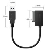 Indicatore adattatore cavo SATA slimline professionale da USB 2.0 a 7+6 pin, USB 2.0