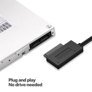 Indicatore adattatore cavo SATA slimline professionale da USB 2.0 a 7+6 pin, USB 2.0