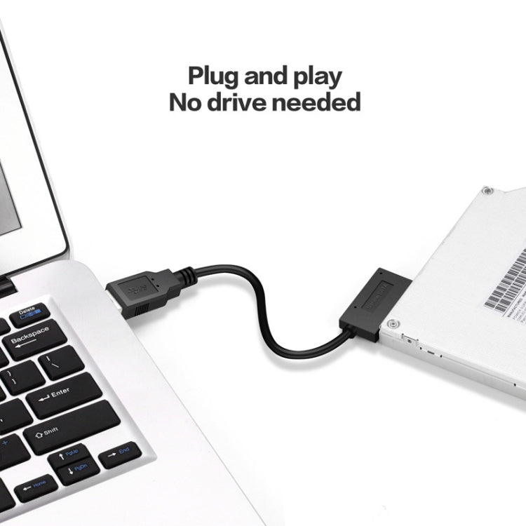 Indicatore adattatore cavo SATA slimline professionale da USB 2.0 a 7+6 pin, USB 2.0