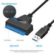 Adattatore professionale per cavo SATA a USB 3.0 Connettore espandibile per disco rigido SSD da 2,5 pollici, 2.5 inch
