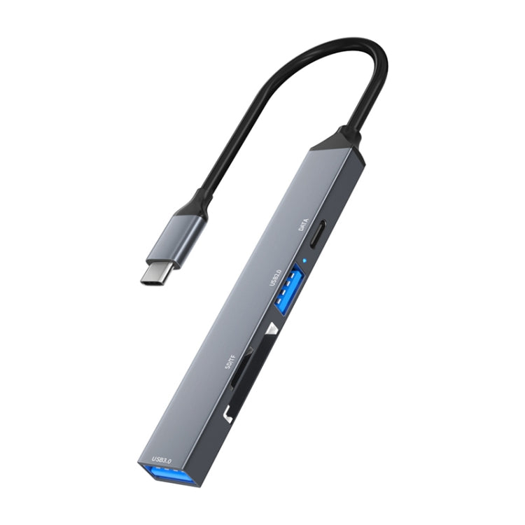 ADS-806C 5 in 1 USB-C / Tipo-C a USB 3.0 + USB-C / Tipo-C + SD/TF + USB 2.0 HUB Docking Station, 5 in 1