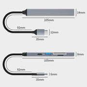 ADS-806C 5 in 1 USB-C / Tipo-C a USB 3.0 + USB-C / Tipo-C + SD/TF + USB 2.0 HUB Docking Station, 5 in 1
