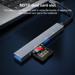 ADS-806C 5 in 1 USB-C / Tipo-C a USB 3.0 + USB-C / Tipo-C + SD/TF + USB 2.0 HUB Docking Station, 5 in 1