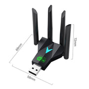 Scheda di rete wireless 5G 1300Mbps Gigabit Dual Band Driver-free USB WiFi Receiver, 1300Mbps 5G
