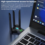 Scheda di rete wireless 5G 1300Mbps Gigabit Dual Band Driver-free USB WiFi Receiver, 1300Mbps 5G