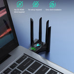 Scheda di rete wireless 5G 1300Mbps Gigabit Dual Band Driver-free USB WiFi Receiver, 1300Mbps 5G