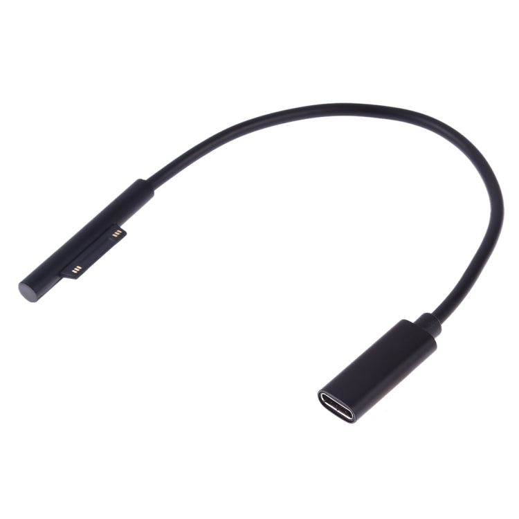 Cavo di ricarica rapida PD USB-C / Type-C femmina a 6 pin maschio per laptop per Microsoft Surface Pro 9/8/7/6/5/4/3, lunghezza cavo: 0,2 m, Pro 9 / 8 / 7 / 6 / 5 / 4 / 3 to USB-C / Type-C Female Black                                                   ...