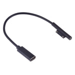 Cavo di ricarica rapida PD USB-C / Type-C femmina a 6 pin maschio per laptop per Microsoft Surface Pro 9/8/7/6/5/4/3, lunghezza cavo: 0,2 m, Pro 9 / 8 / 7 / 6 / 5 / 4 / 3 to USB-C / Type-C Female Black                                                   ...
