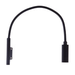 Cavo di ricarica rapida PD USB-C / Type-C femmina a 6 pin maschio per laptop per Microsoft Surface Pro 9/8/7/6/5/4/3, lunghezza cavo: 0,2 m, Pro 9 / 8 / 7 / 6 / 5 / 4 / 3 to USB-C / Type-C Female Black                                                   ...