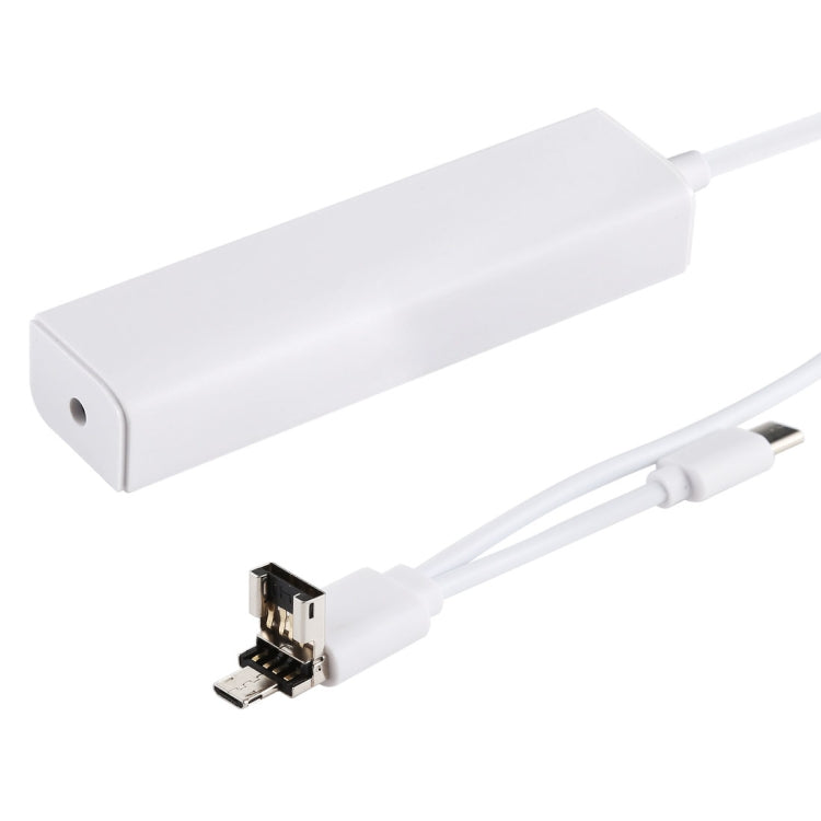 Convertitore HUB USB-C/Tipo-C 3 in 1 + Micro USB + 4 porte USB 2.0, lunghezza cavo: 12 cm, 3 in 1 (White), 3 in 1 (Black)